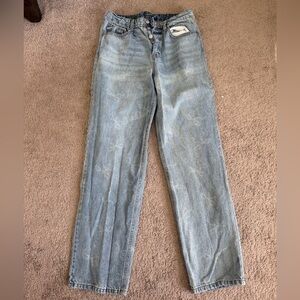 Wild Fable High-Rise Blue Jeans with Bow Print